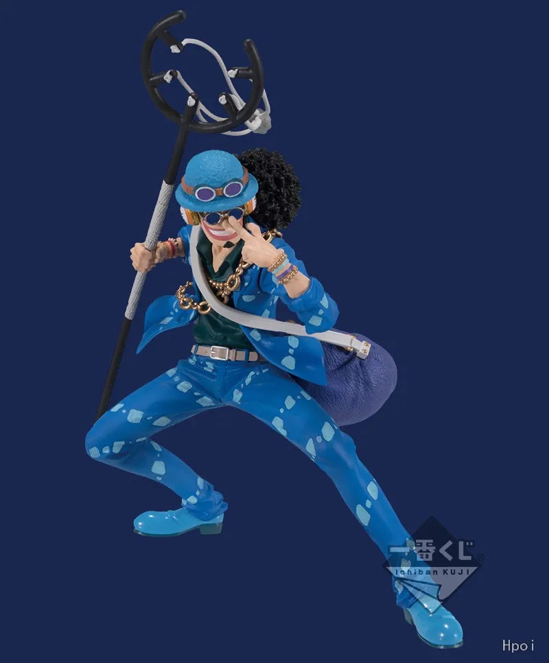 11CM Anime One Piece Usopp Figure 20th Anniversary Blue Set Doll Model Toy Gift Collection Aciton Figure PVC