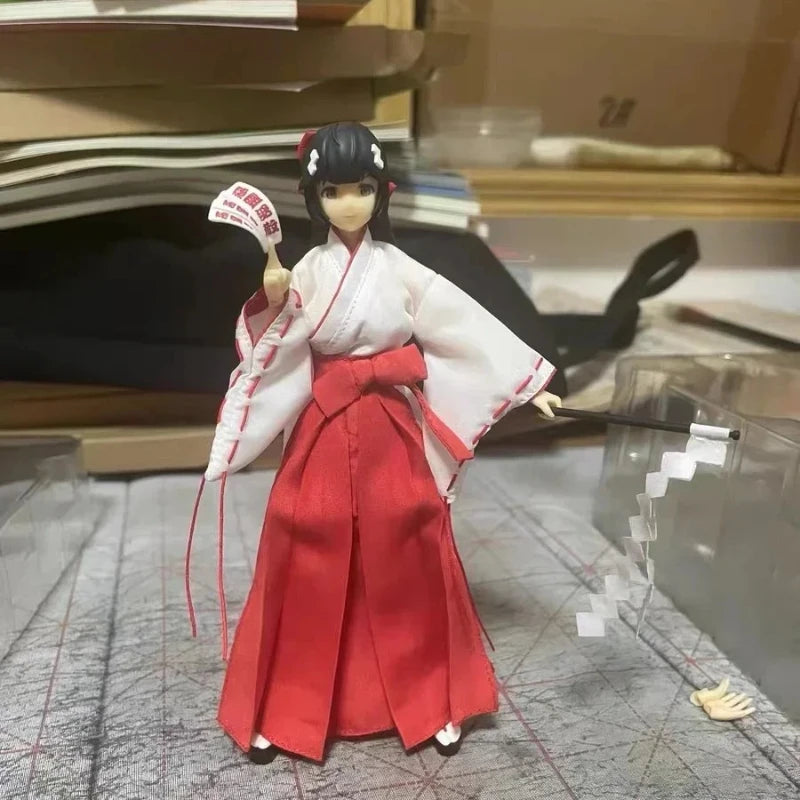 HASUKI PA005 1/12 Exorcist Witch Tsubaki Action Figure Pocket art series NO.5 15.5cm Female Soldier Figurine Model Toy