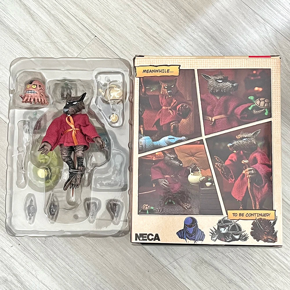 NECA Turtles Rabbit Splinter Master'S Portable Mouse Figure Black and White Usagi Yojimbo Version TMNT Toys Birthday Gifts