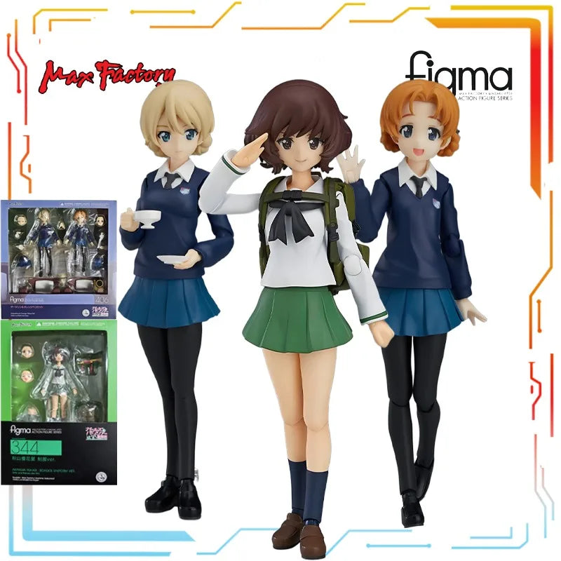 Max Factory Figma Finished Product Movable Exquisite Doll Girl and Tank Theater Edition Anime Toys Model Festival Gift for Boys