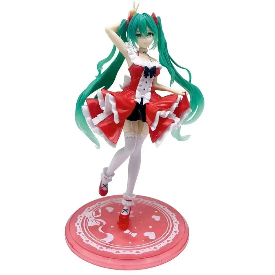 Hatsune Miku Desktop Cute Action Figure Tale Wonderland Miku Puss in Boots Anime Figurine Kawaii Girl Model Toy Adorable Decor