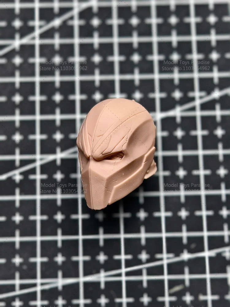 Unbemalter DIY 1/12 Men Soldier Anime Deathstroke White Model Head Antihero Wilson Head Sculpt passend für 6-Zoll-Actionfigurenkörper