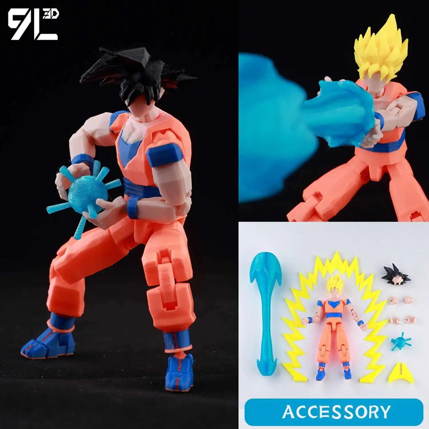 9L3D-gedruckte Anime-Charaktere Lucky Dummy 13 Actionfiguren Dragon Ball Son Goku Mehrgelenk-bewegliches Shapeshift-Mannequin-Spielzeug