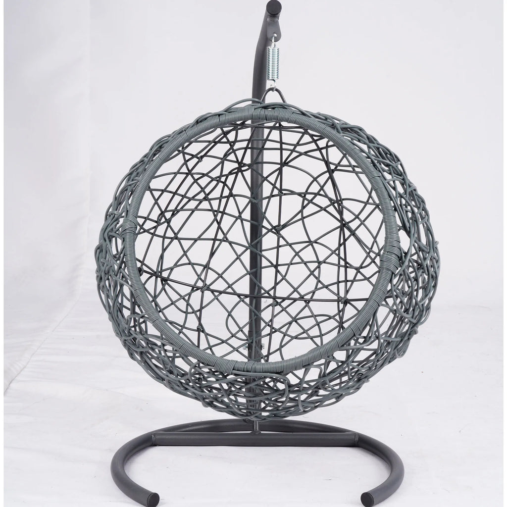 Cat Swing Bed with Stand & Cushion, Cat Egg Chair with Rattan Wicker Appearance, Indoor Hanging Swinging Cat Bed for Cats, Small