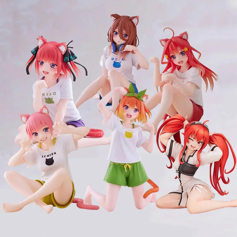 10 cm Yotsuba Anime Niedliche Nakano Nino Figur Die Quintessenz Quintuplets Figur Katze Nakano Miku Figur PVC Sammlung Spielzeug