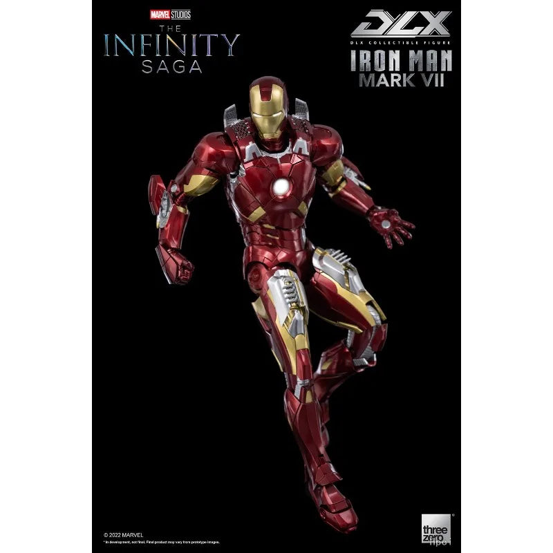 Original Threezero MARVEL THE INFINITY SAGA DLX Iron Man Mark 7 Anime Figure Model Toys Collection