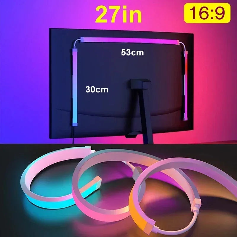 Smart Ambient PC Display Sync LED Strip Computer Monitor Backlight RGBIC Ambient Light USB Powered for Games Movies CreativeGift