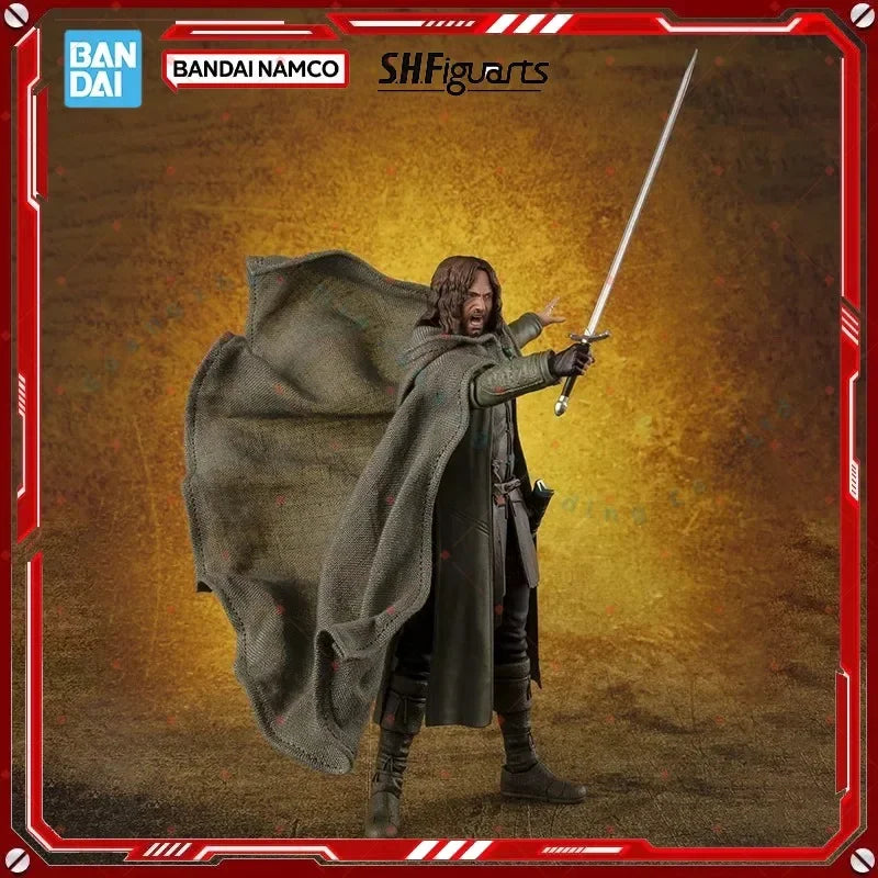 Original box Bandai SHF THE LORD OF THE RINGS Aragorn Figure Finished Model kit  Anime full Action Toy Gift for kids In shock