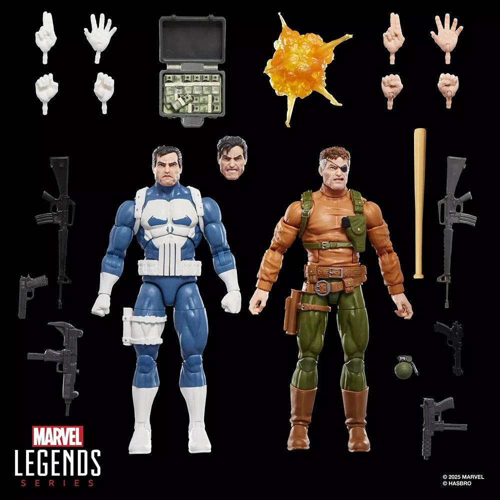 In-Stock Hasbro Marvel Legends Series Gamerverse Punisher and Nick Fury 2-Pack-Set 15cm Anime Action Figure Model Ornament Toys