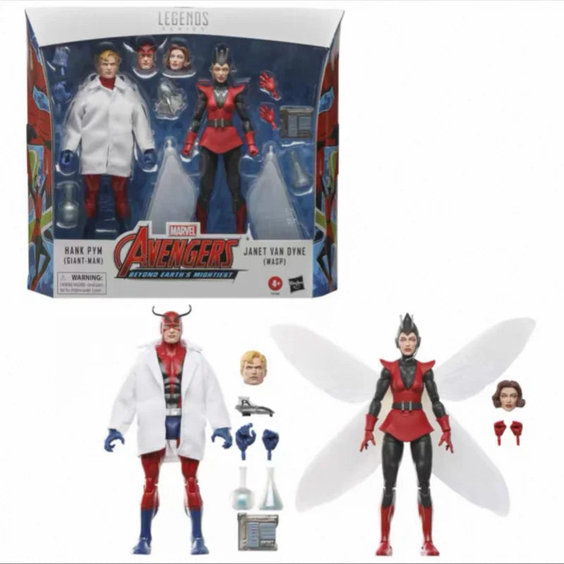 Marvel Legends Reprint Giant-Man Ant-Man Wasp 6-Inch Double Set Action Figures Movable Doll Toy Figurine for Kids