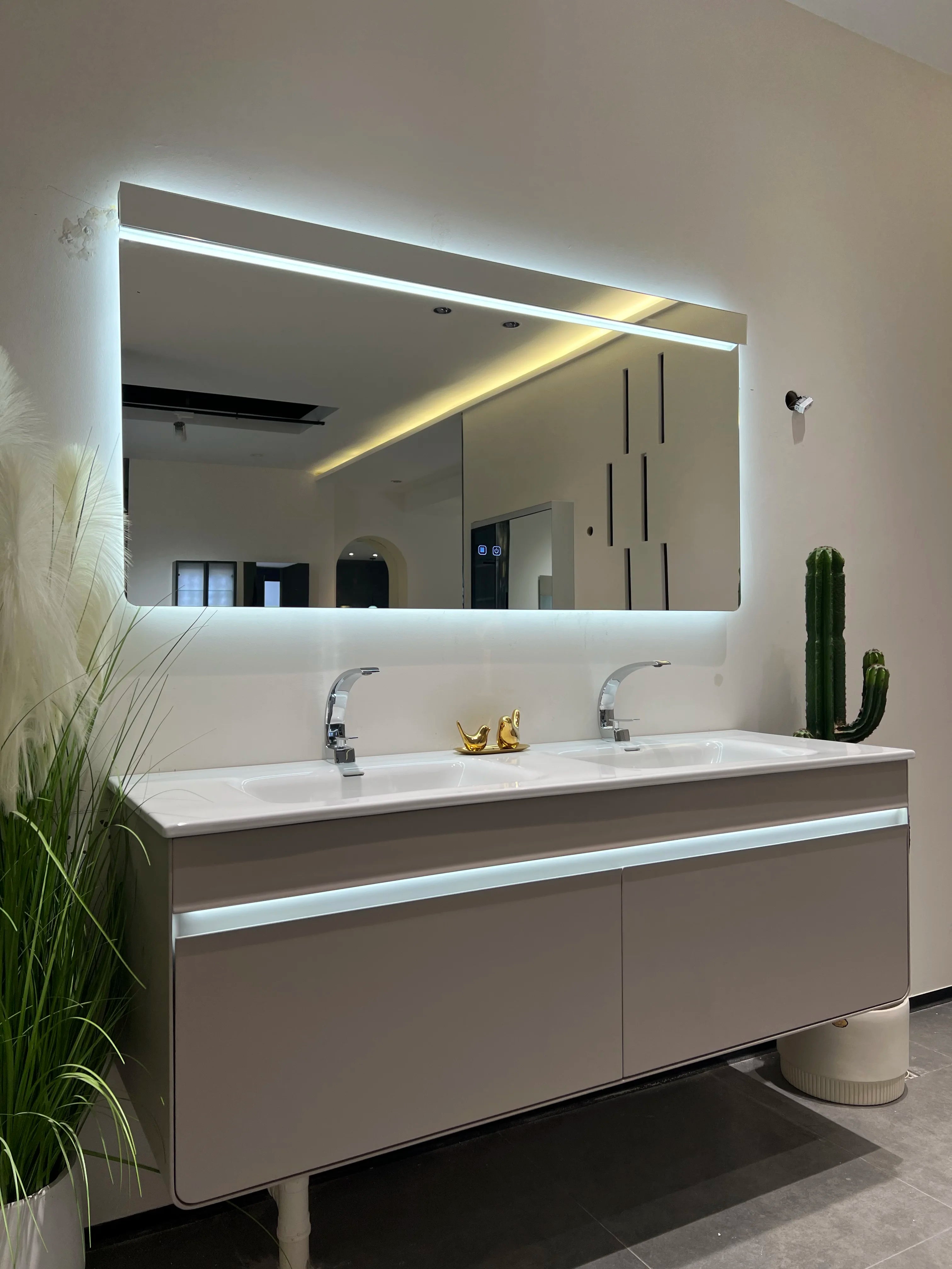 2025 New Luxury 59-Inch Smart Mirror Cabinet Modern Bathroom Vanity With Double Sinks Customizable Noble Choice Package