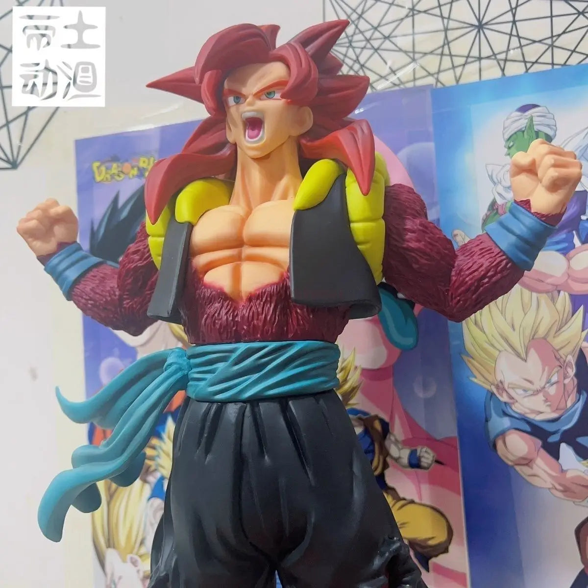Anime 46cm Dragon Ball Gt Gogeta Figure Ssj4 2head Goku Vegeta Super Saiyan Action Figurine Pvc Statue Model Collection Toy Gift