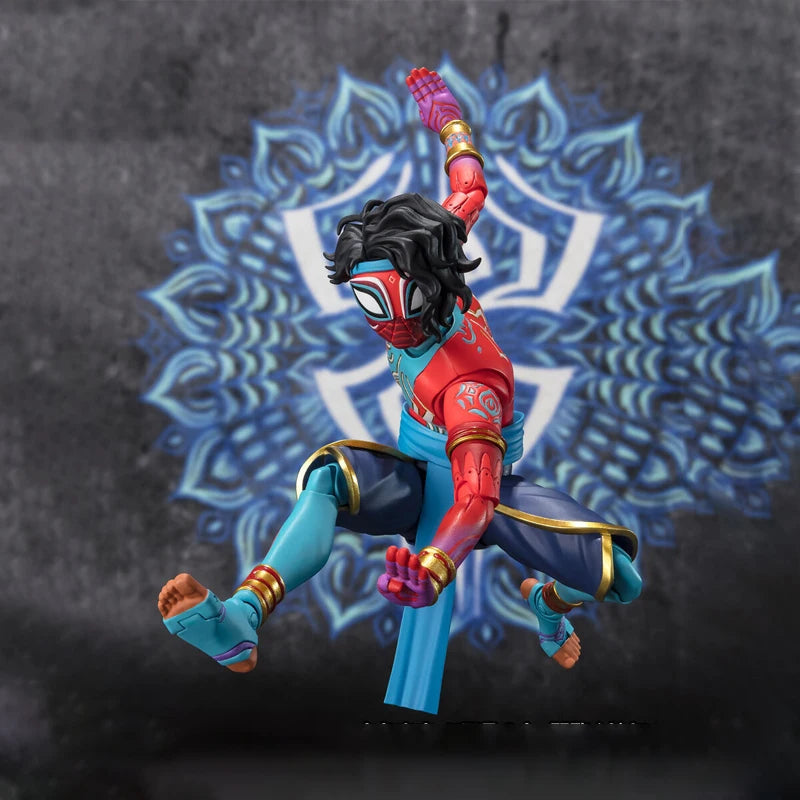 Bandai Original Genuine Figure Spider-Man：Across the Spider-Verse Model Kit SHF Spider Man India Action Figure Collection Model