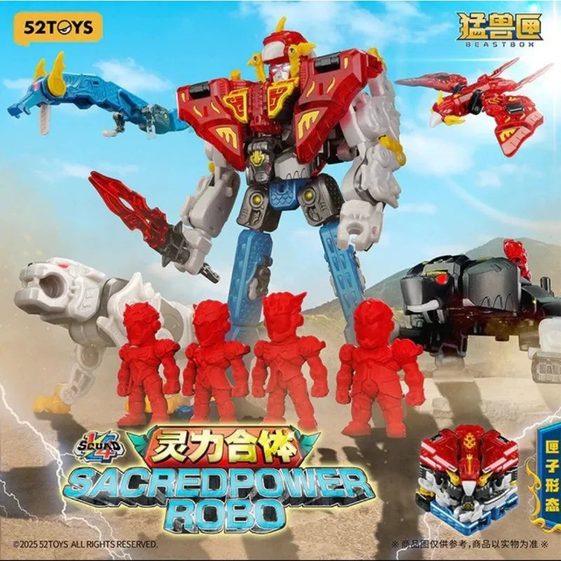 New Original 52toys Sacred Power Robo 1/4 Beast Box Anime Figure Four Forms Combine Deformation Figures Collectible Converting