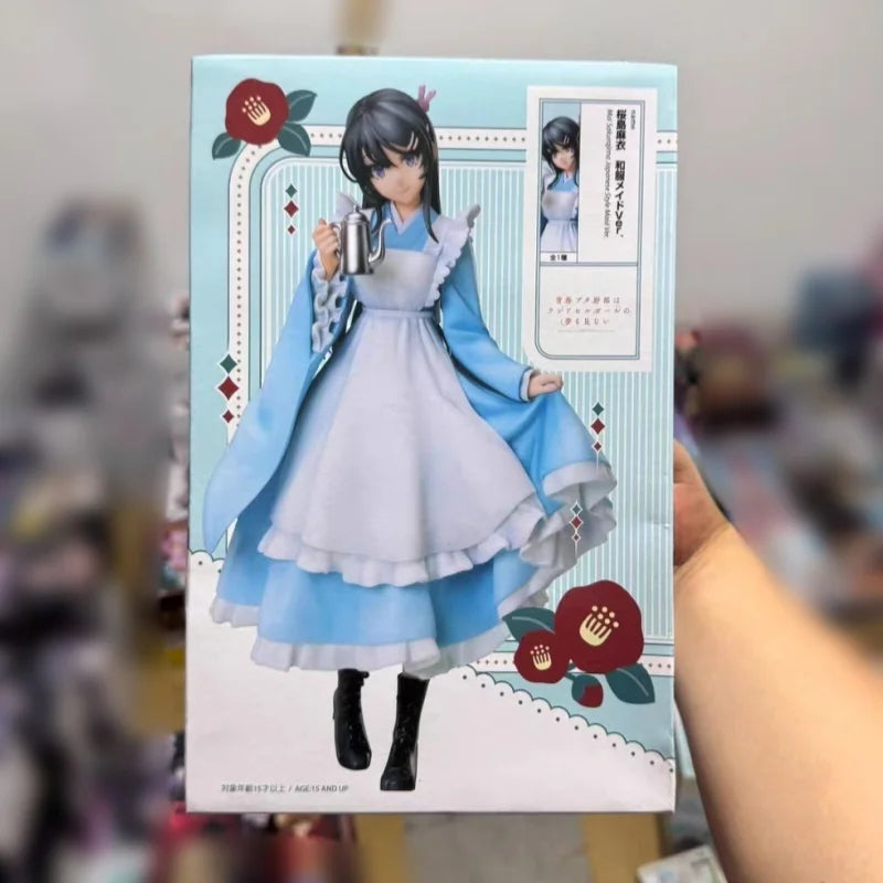 New Original Elcoco Rascal Does Not Dream Of Bunny Girl Sakurajima Mai Kimono Maid Anime Figure Desktop Model Ornament Toys Gift