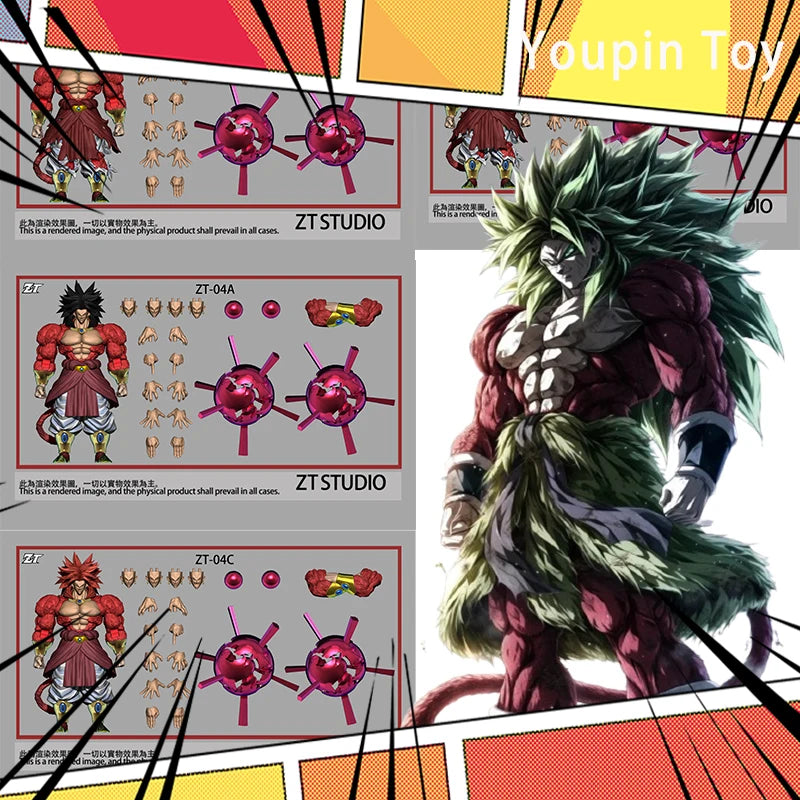 New Zt Studio Dragon Ball Z Broly Figure Super Saiyan 4 Ssj4 Broly Anime Action Figurine Model Collectible Collections Toys Gift