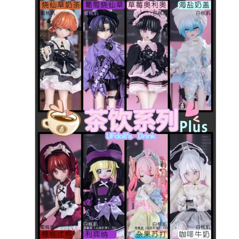 In Stock Authentic Tea Drink Plus Five Points Doll Ufdoll Tea Beverage Blind Box Collectible Action Toy Figure