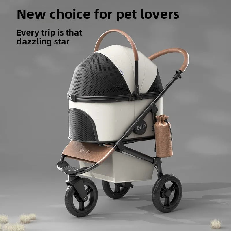 3-Wheel Pet Stroller for Cats Dogs Small Medium Dogs, Detachable Pet Carrier Cart for Walking Out, Outdoor Small Pet Stroller
