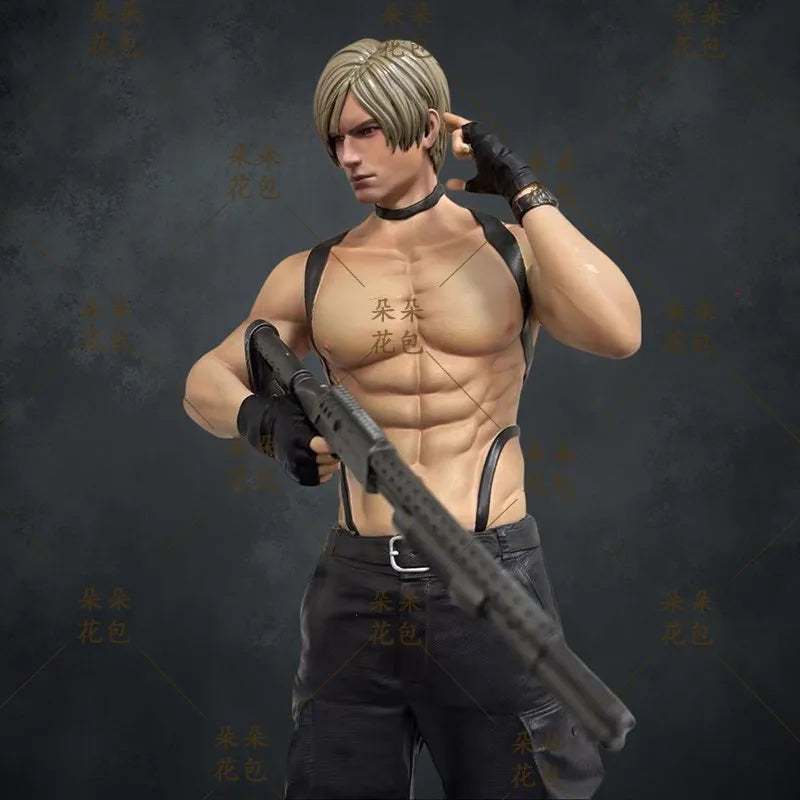 32cm Resident Evil Leon S. Kennedy Zombie Hunter Statue - Game Character Figure, Premium Collectible Desktop Model