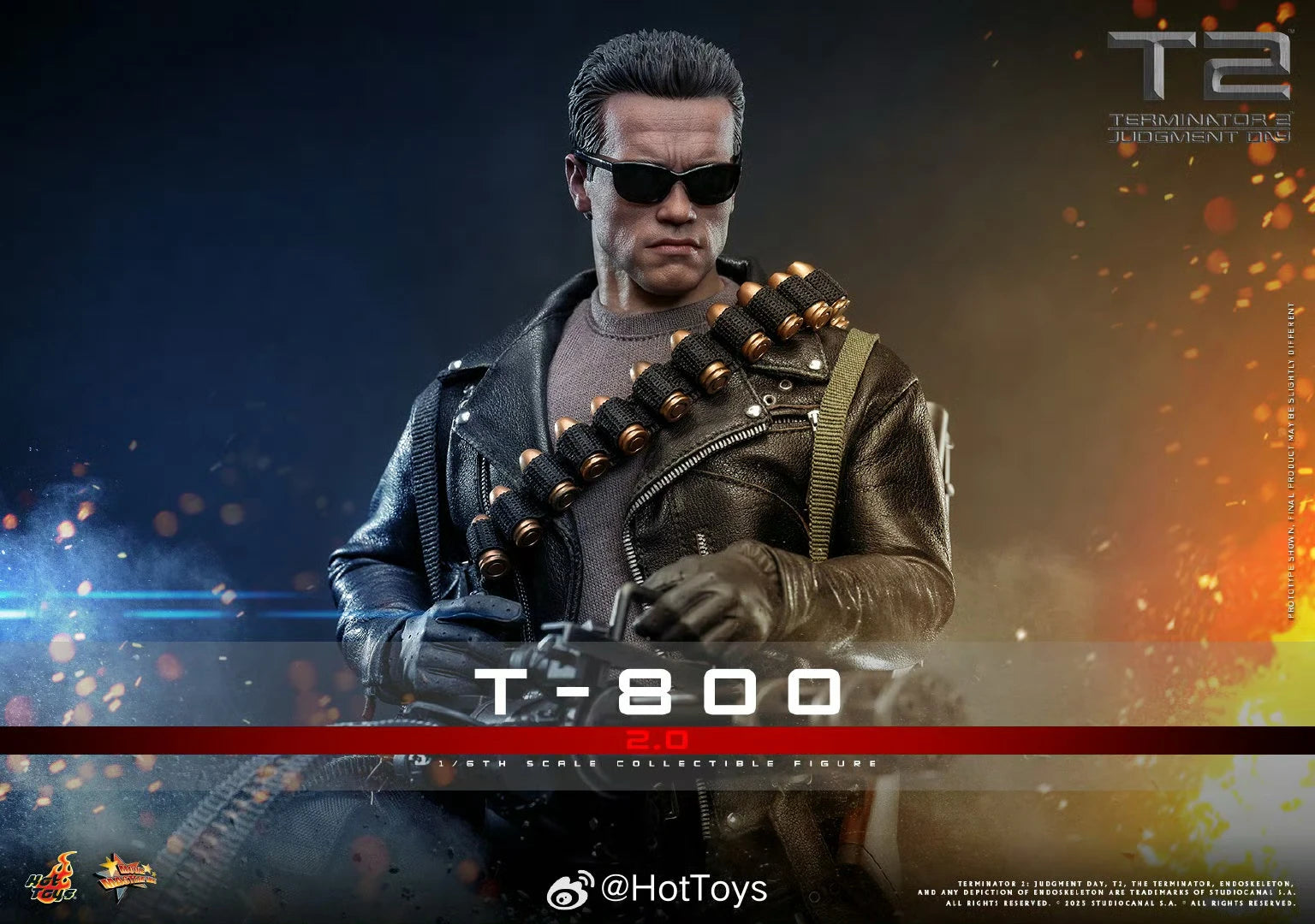 [In Stock] HOTTOYS HT 1/6 MMS795 Terminator 2 Judgment Day T800 2.0 Arnold Movable Soldier Suit Doll Figure