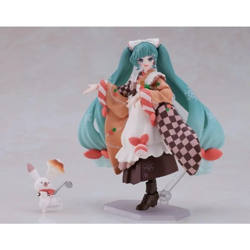 GSC Genuine FIGMA Anime Figure #EX-068 Snow Miku 140mm Action Figure Toys for Boys Kids Gift Collectible Model Ornaments