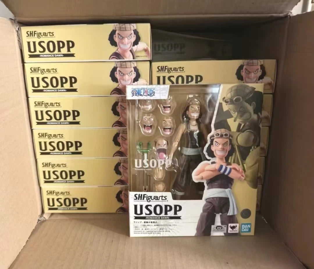 Original BANDAI S.H.Figuarts Anime ONE PIECE USOPP Dawn of the Adventure Anime Action Figures Model Figurine PVC Toys