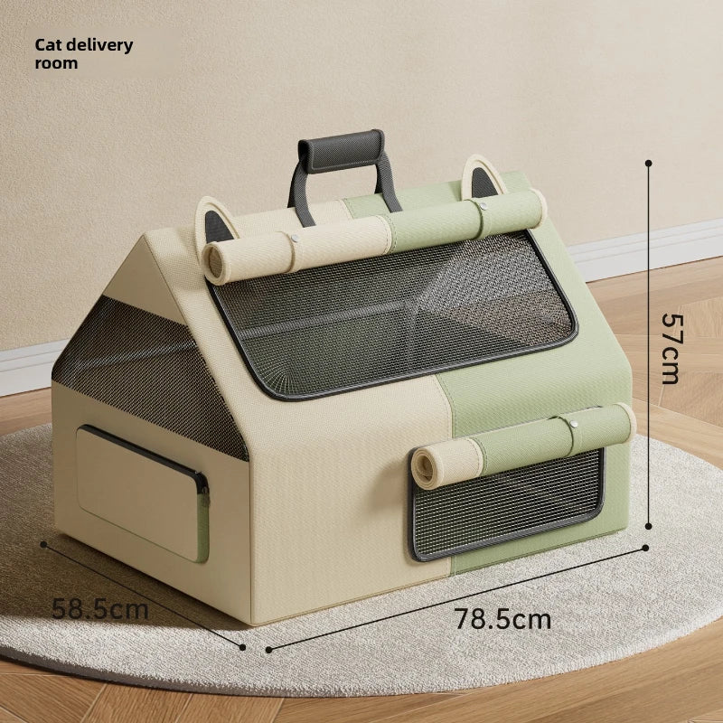 Geschlossene Entbindungsstation für Katzen, sicheres Haustier-Lieferhaus für die Zucht, Welpen-Geburtsnest, atmungsaktives Design, bequemes Kätzchenbett