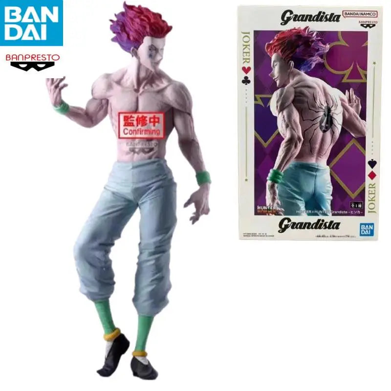 Original Bandai BANPRESTO HUNTER x HUNTER Grandista Anime Figure Hisoka Finished Model Collectible Toys Gift for Kids Ornaments