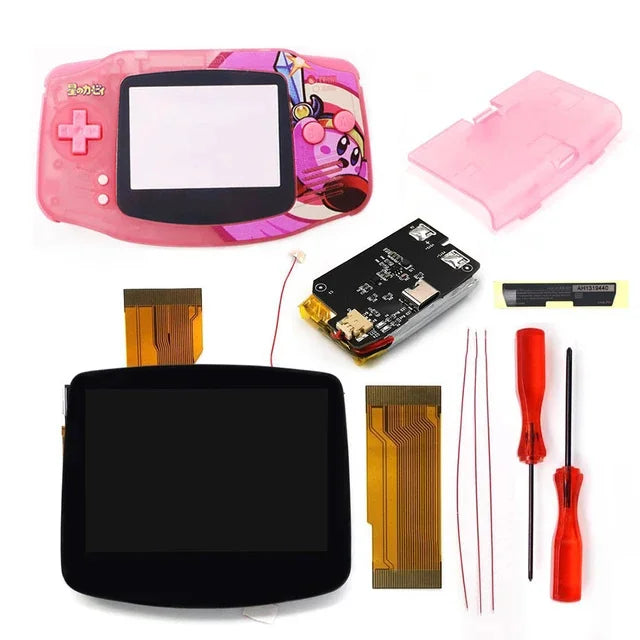Hispeedido TYPE-C 1800 mah Battery Drop in 3.0" V5 Laminated LCD display For GBA IPS highlight screen  w/ UV housing Shell