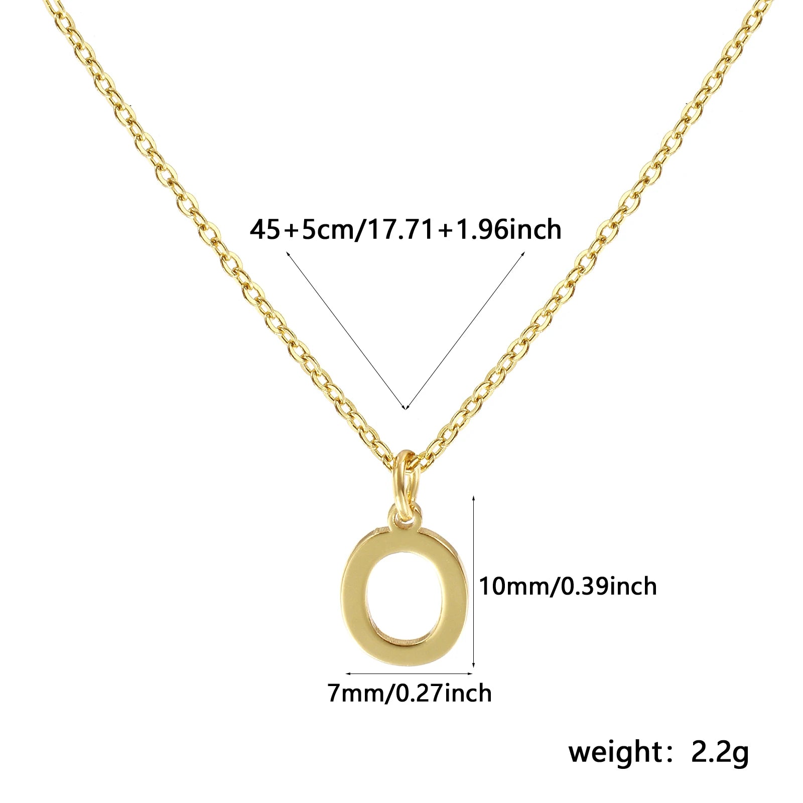 Brass " A-Z " Minimalist Capital Pendant Necklace 18K Real Gold Plated Alphabet Initial Letter Name Jewelry For Women Gift