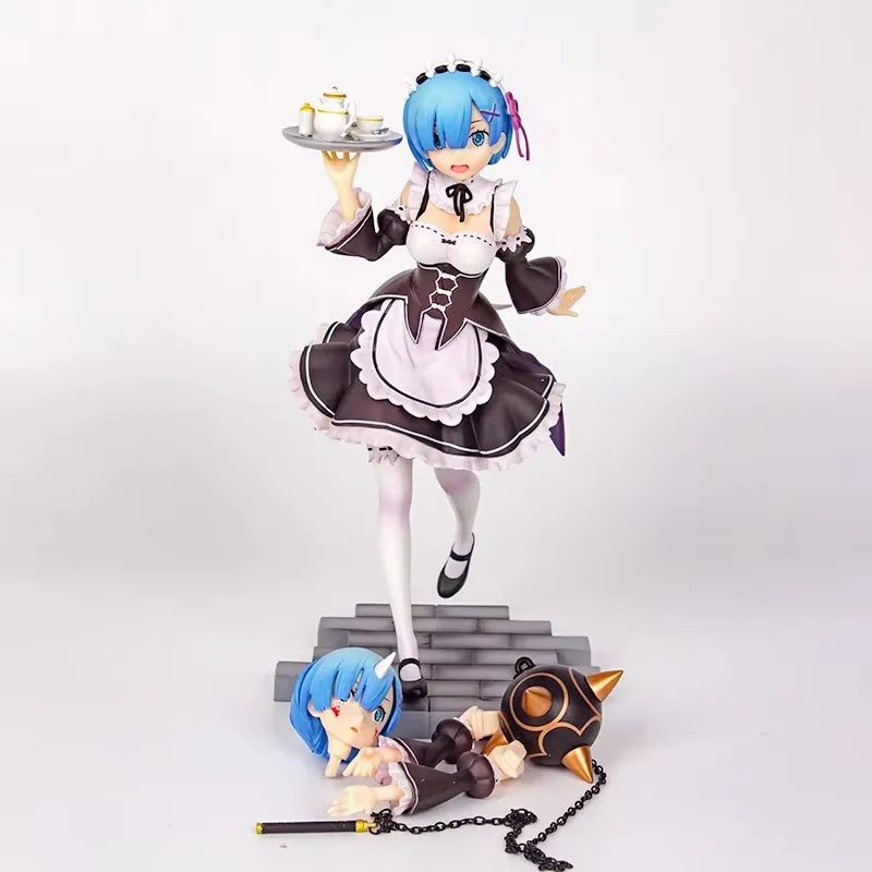 25cm Re:ZERO Starting Life in Another World Anime Figure Rem & Ram Twins Action Figure Rem/Ram Figure Collection Model Doll Toys