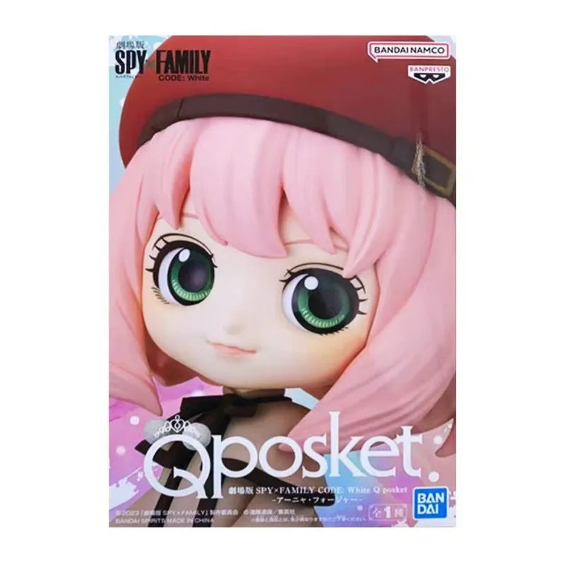 Original BANPRESTO Q Posket SPY×FAMILY CODE: White ANYA FORGER Anime Humanoid Toy Gift Model