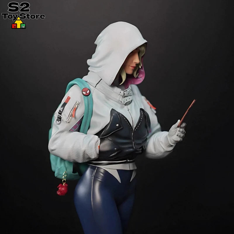 Marvel Comic Accurate Spider-Gwen Resin Statue Detailed Hand-Painted Collectible Figure Fan Art Model Kit for Display Fans Gift