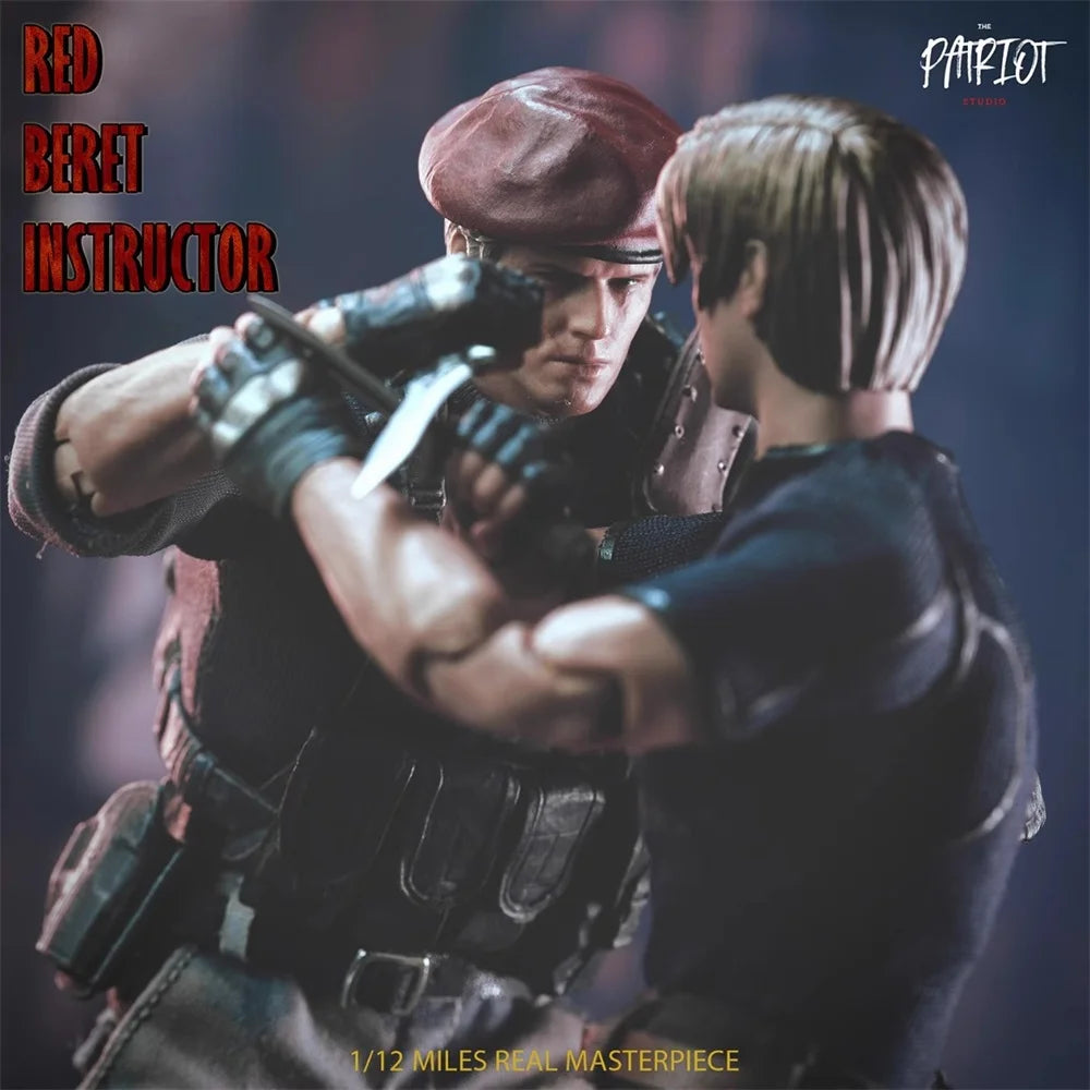 1/12 Patriot Studio Man Guy Residents Red Beret Instructor Full Set Moveable Action Figure Gift About 6" For Fans Collect