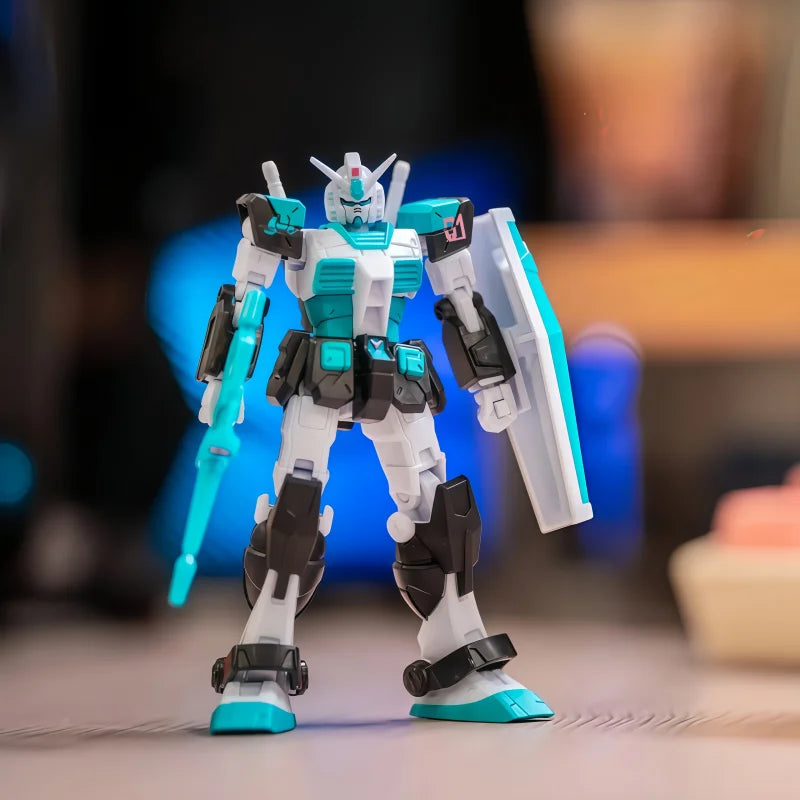 Bandai Gundam Limited Edition Neon Gurren Lagann Color Transparent Action Figurine Original Zazuo Set For Collecting Displaying