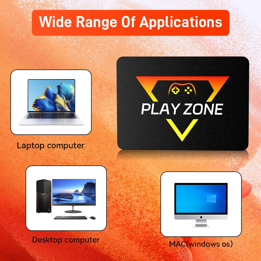 PlayZone 1T Retro Game SSD For PS5/PS4/PS3/PS2/Xbox/Switch/WII Portable Game Hard Drive Built-in 16000+ Games For Win PC/Laptop