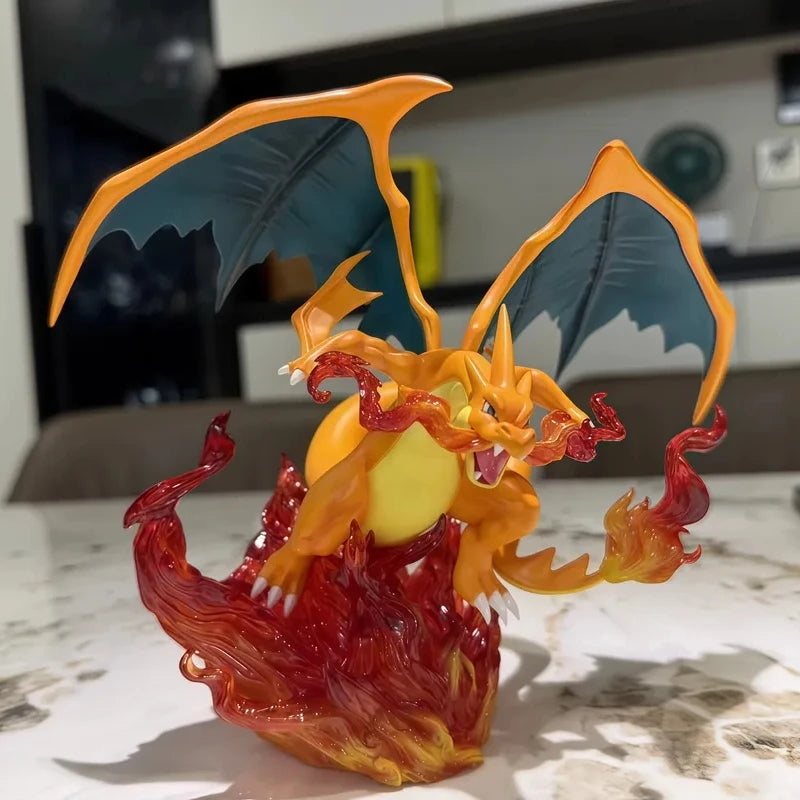 【New】 Anime Charizard Figures 20cm Can Emit Light Pvc Statue Model Desk Decoration Collection Kids Boys Birthday Gifts Toys