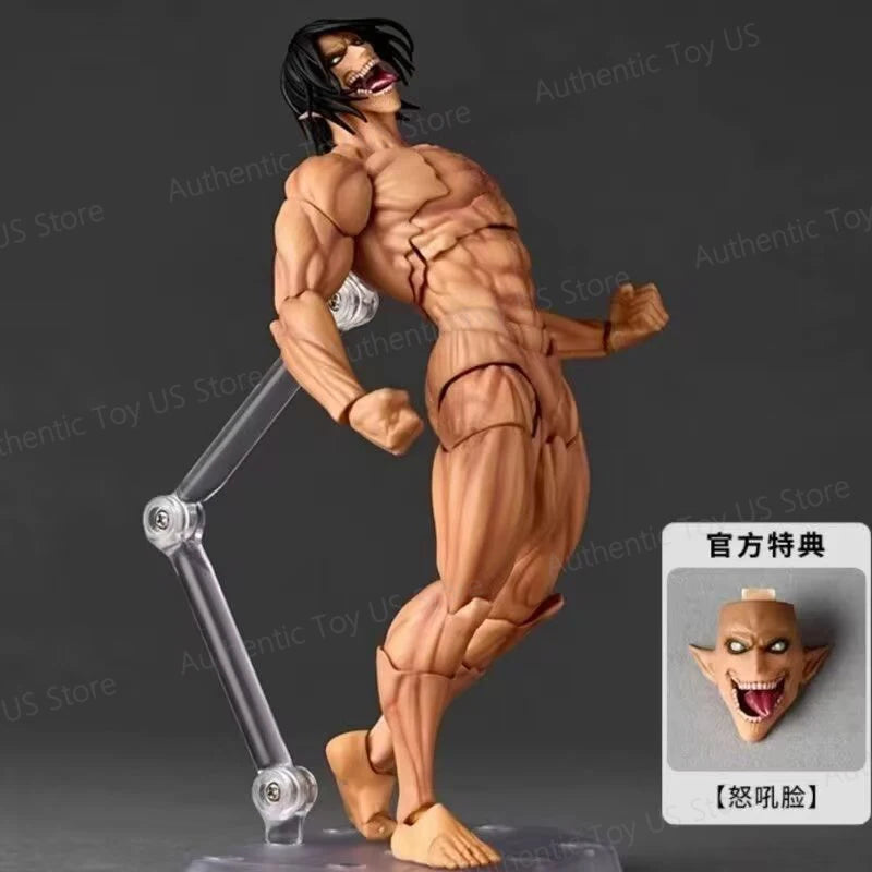 Attack on Titan Eren Jaeger Action Figure Revoltech Amazing Yamaguchi Eren Yeager Model Toys Figures Movable PVC Collection Doll