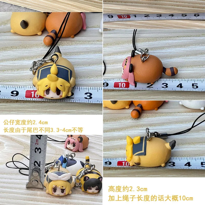 1pcs Boxed Anime Hatsune Miku Kaito Rin Len Kawaii Bee Q Version Figure PVC Model Toys Key Ring Pendant Gifts