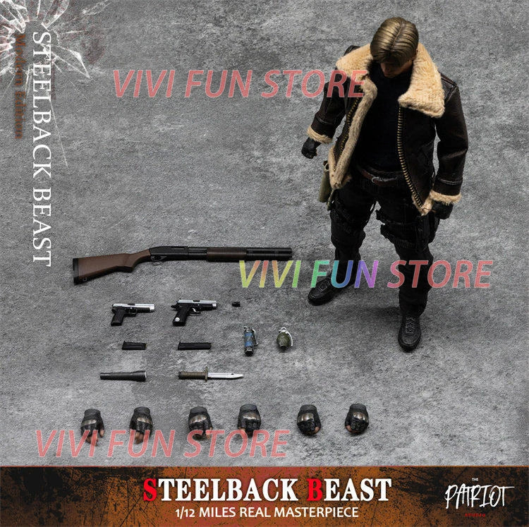 In Stock Originate Patriot Studio Leon STEELBACK BEAST 1/12 MILES REAL MASTERPIECE Movable Model Biohazard Game Toys