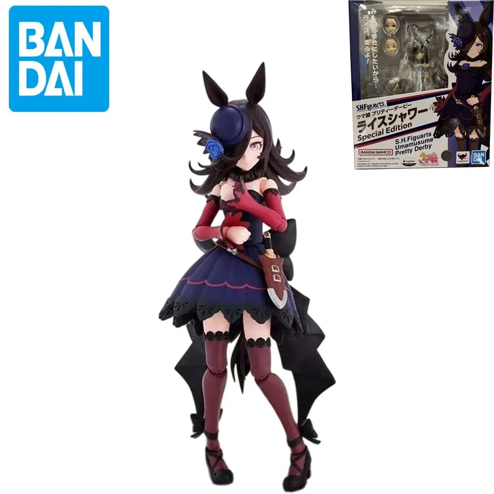 Bandai Genuine SHF Umamusume Pretty Derby Rice Shower Special Edition Anime Action Figure Collectible Model Toys Gift Children