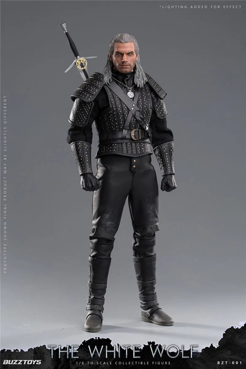 BUZZTOYS BUZ001 1/6 Male White Wolf Geralt High Quality Model Full Set 12'' Action Figure Soldier In Stock For Fans Collection