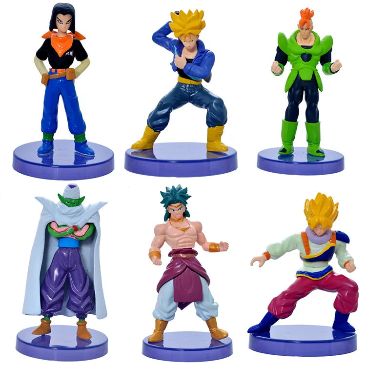 6Pcs/1Set WCF BANDAI Anime Dragon Ball Son Goku Burdock Series Figure Karifura Broli Set Model Toy Gift Collection Aciton Figure