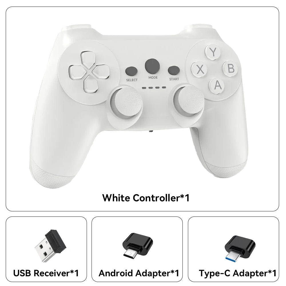 2.4G Wireless Controller for Windows PC/Laptop/PS3/Android TV/Phone/Game Consoles Precise Joystick USB 2.0 Plug and Play No Lag