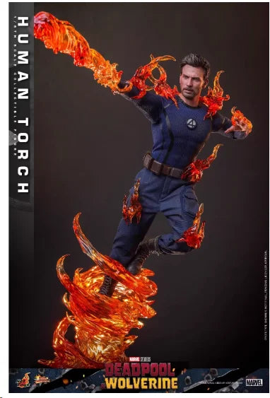 Genuine Hottoys Ht 1/6 Scale Mms789 Human Torch Collectible Figure Marvel Deadpool & Wolverine Model With Replaceable Heads
