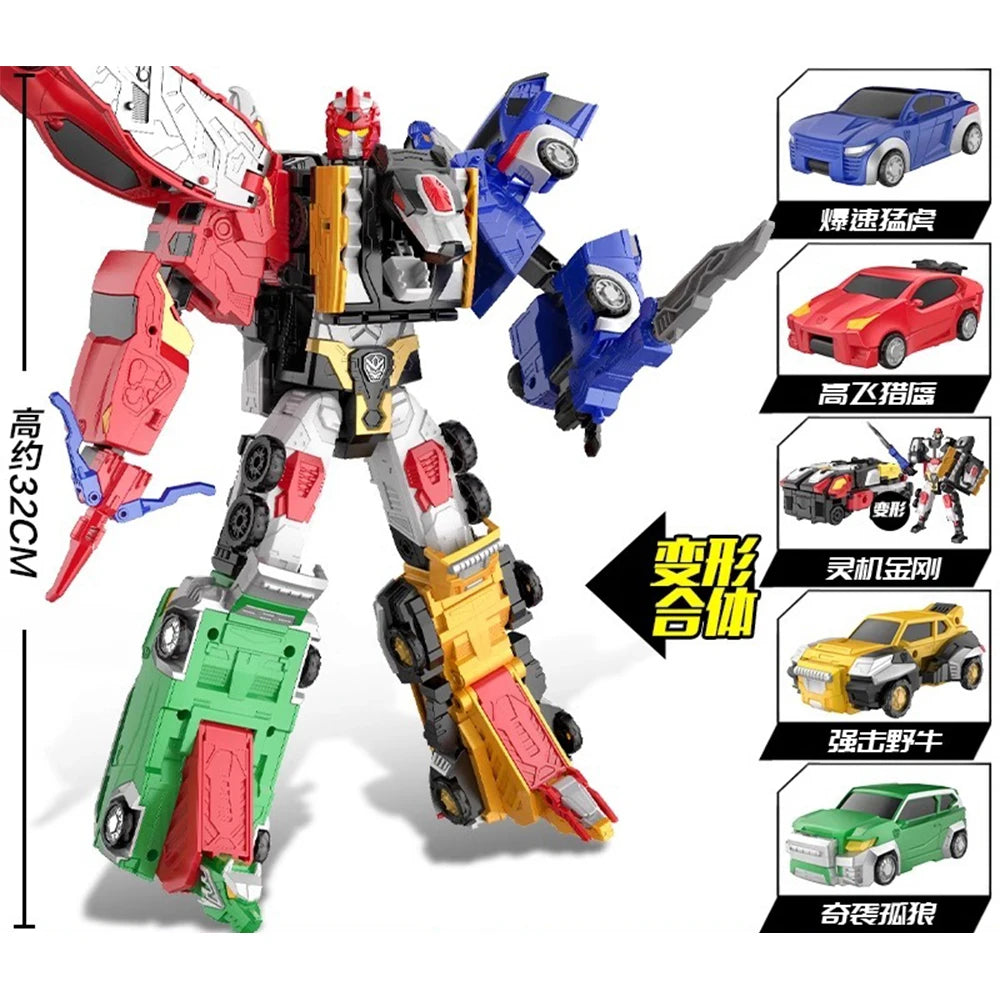 5 IN 1 Carbot Safari Saver Transformation Robot to Car Toys Action Figures Penta Storm Model Deformation Cars Toy Gift