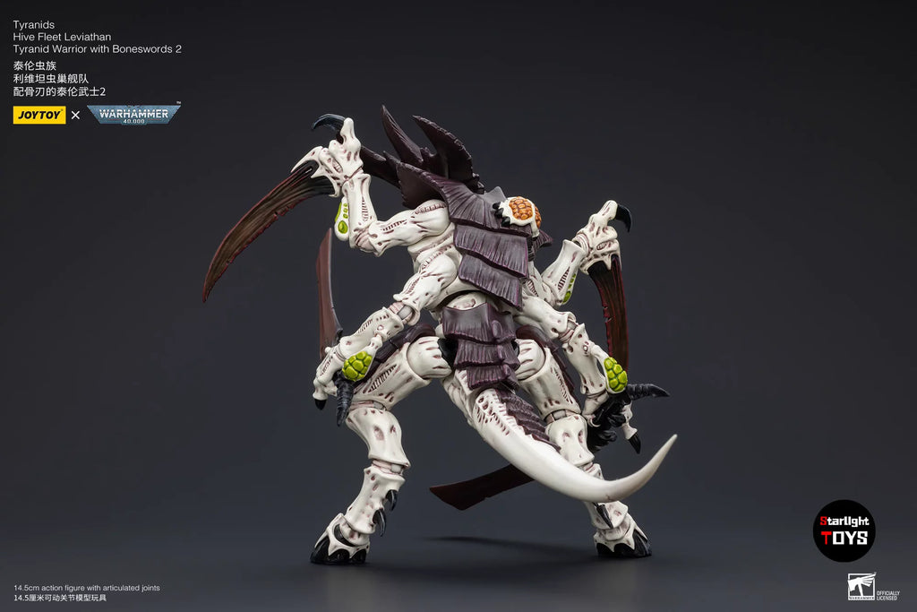 JOYTOY 1/18 Action Figure Warhammer 40K Tyranids Hive Fleet Leviathan Tyranid Warrior with Boneswords 2 Toys Model Gifts