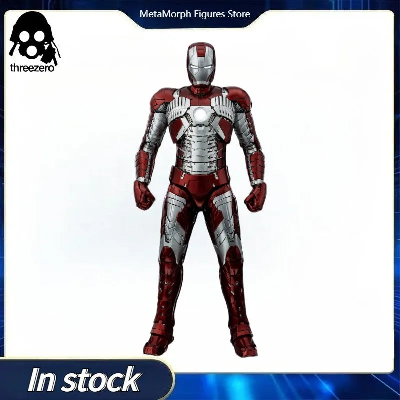 Original Threezero MARVEL THE INFINITY SAGA DLX Iron Man Mark 5 Anime Figure Model Toys