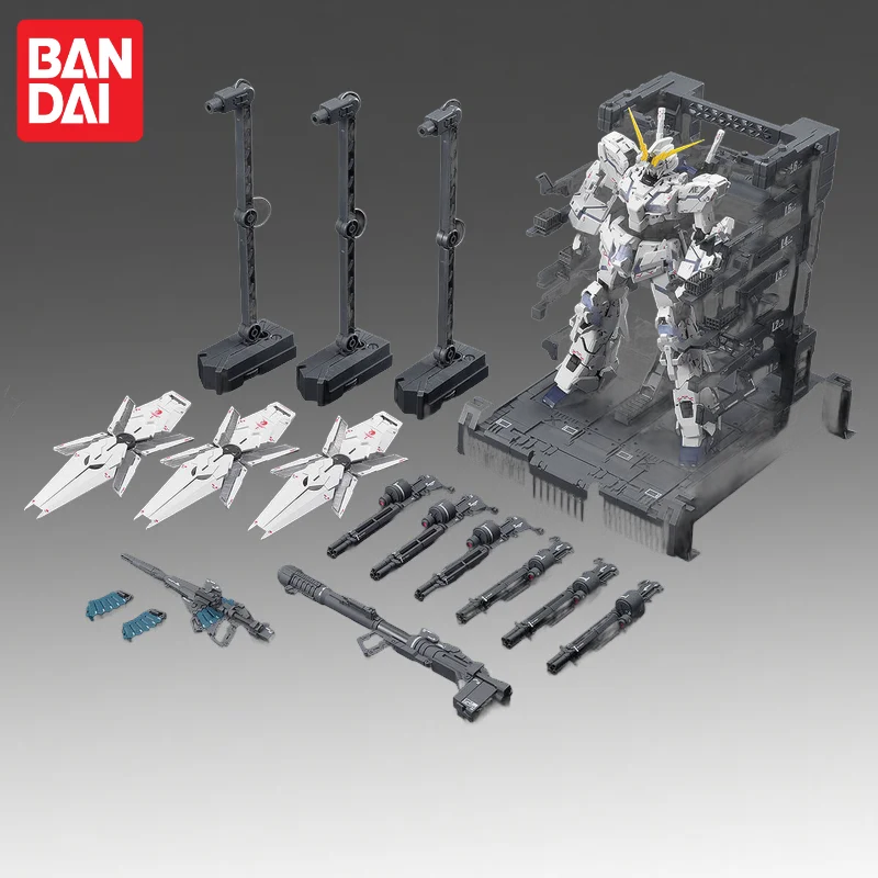 In Stock Bandai Original Mgex 1/100 Mgex-gundam Unicorn Gundam Action Figure Model Doll Brand New Boxed Anime Characters Toys