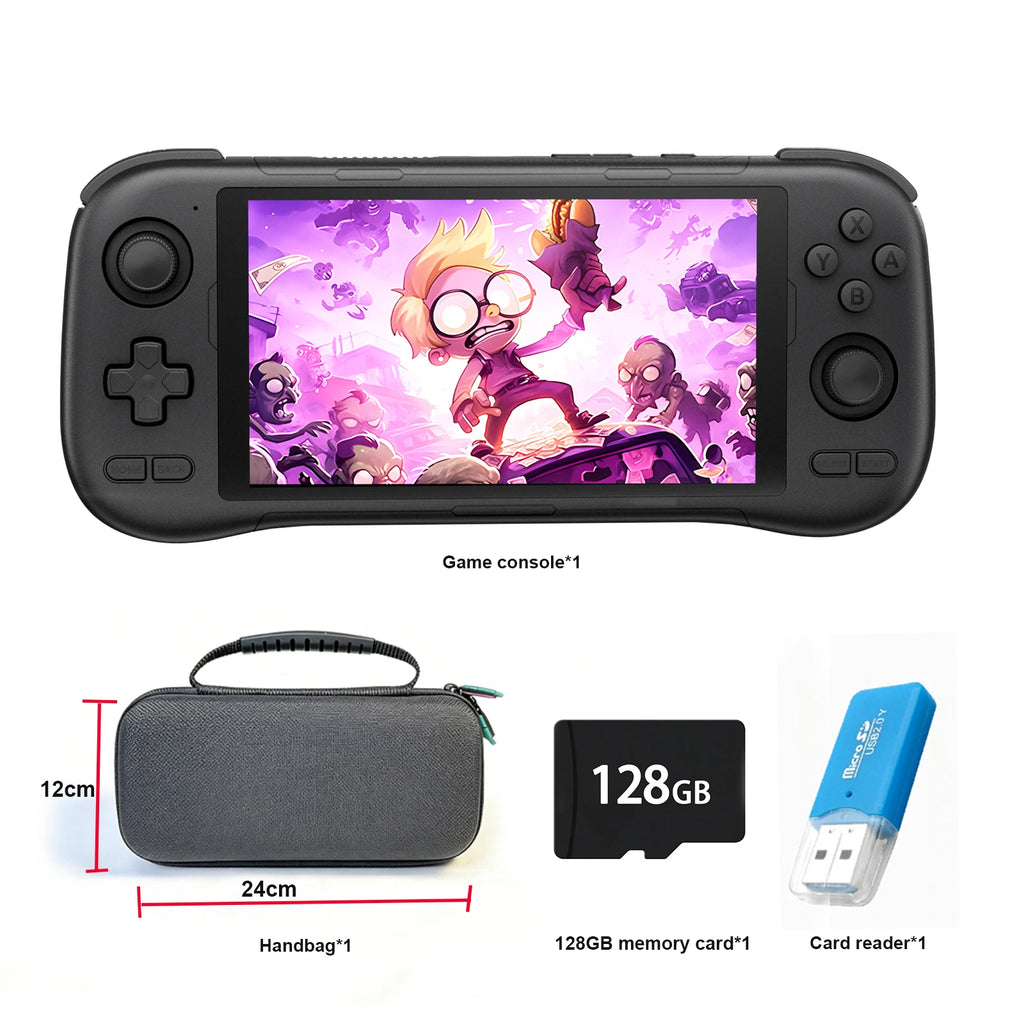 GAMINJA ANS22 Handheld Game Console 5.5-Inch HD Screen Dual Joysticks PSP & Arcade Retro Games Android OS 256GB Combined Memory